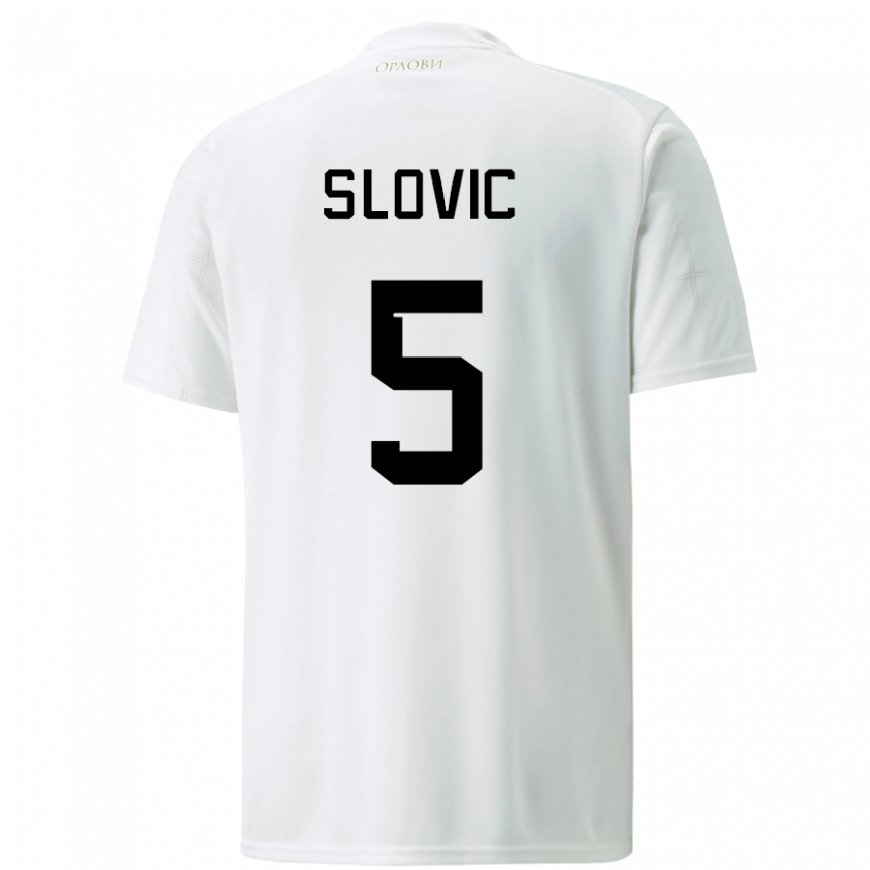 Kandiny Damen Serbische Violeta Slovic #5 Weiß Auswärtstrikot Trikot 22-24 T-shirt