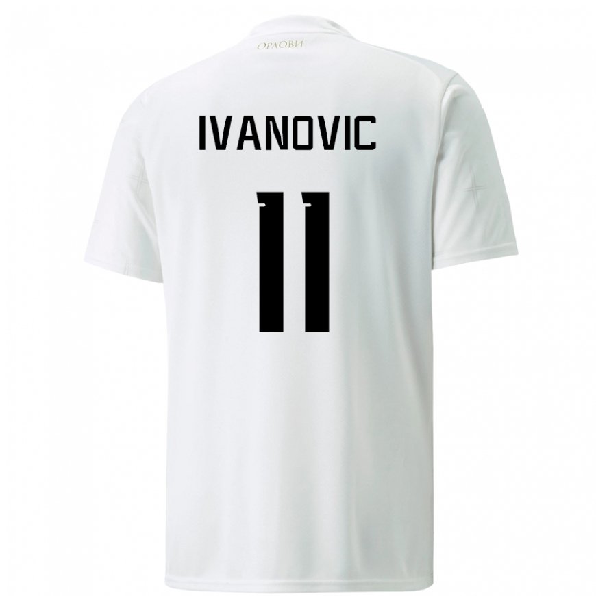 Kandiny Damen Serbische Miljana Ivanovic #11 Weiß Auswärtstrikot Trikot 22-24 T-shirt