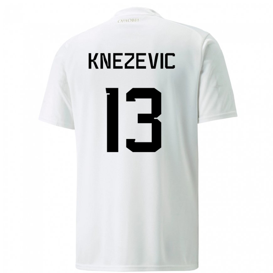 Kandiny Damen Serbische Milana Knezevic #13 Weiß Auswärtstrikot Trikot 22-24 T-shirt