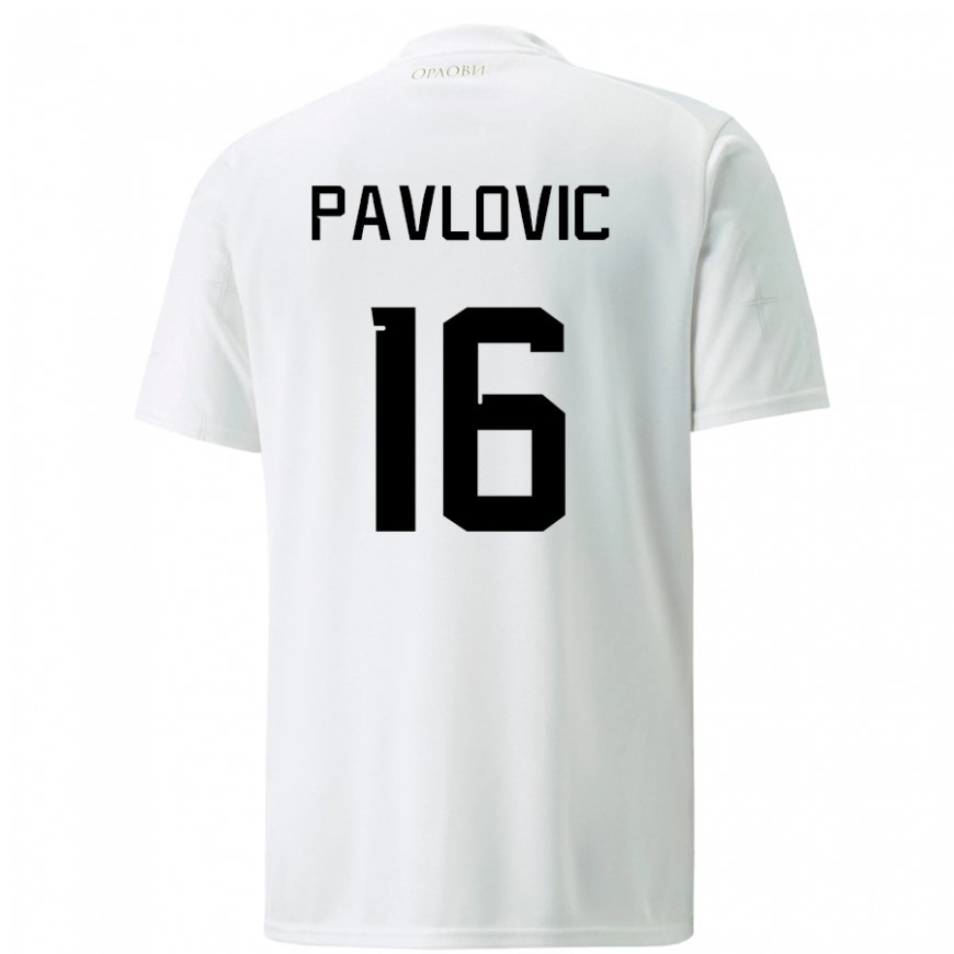 Kandiny Damen Serbische Sara Pavlovic #16 Weiß Auswärtstrikot Trikot 22-24 T-shirt
