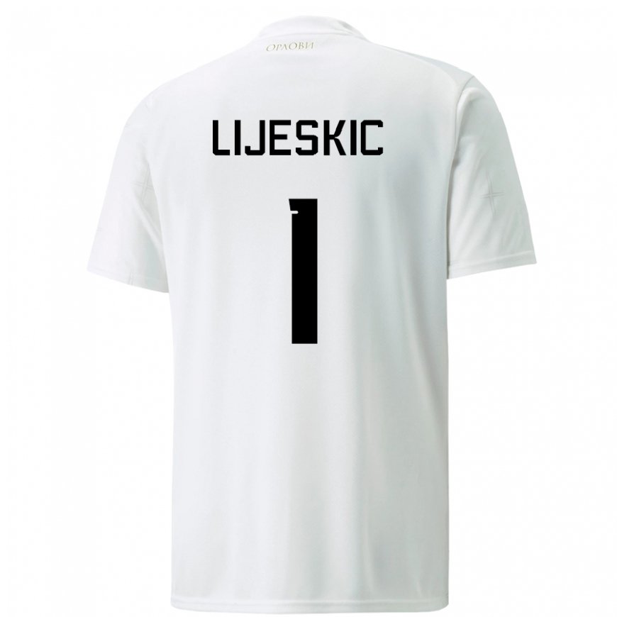 Kandiny Damen Serbische Luka Lijeskic #1 Weiß Auswärtstrikot Trikot 22-24 T-shirt