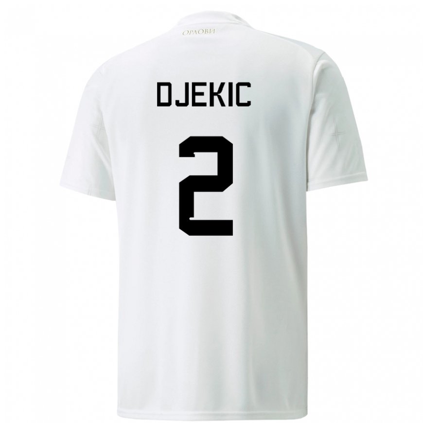 Kandiny Damen Serbische Djuro Giulio Djekic #2 Weiß Auswärtstrikot Trikot 22-24 T-shirt