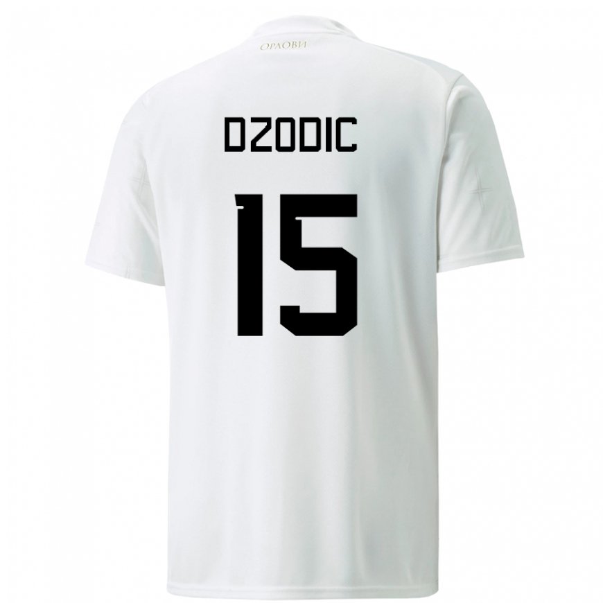 Kandiny Damen Serbische Stefan Dzodic #15 Weiß Auswärtstrikot Trikot 22-24 T-shirt