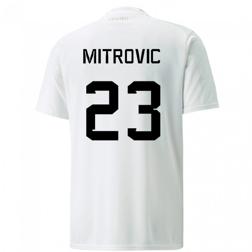 Kandiny Damen Serbische Vuk Mitrovic #23 Weiß Auswärtstrikot Trikot 22-24 T-shirt