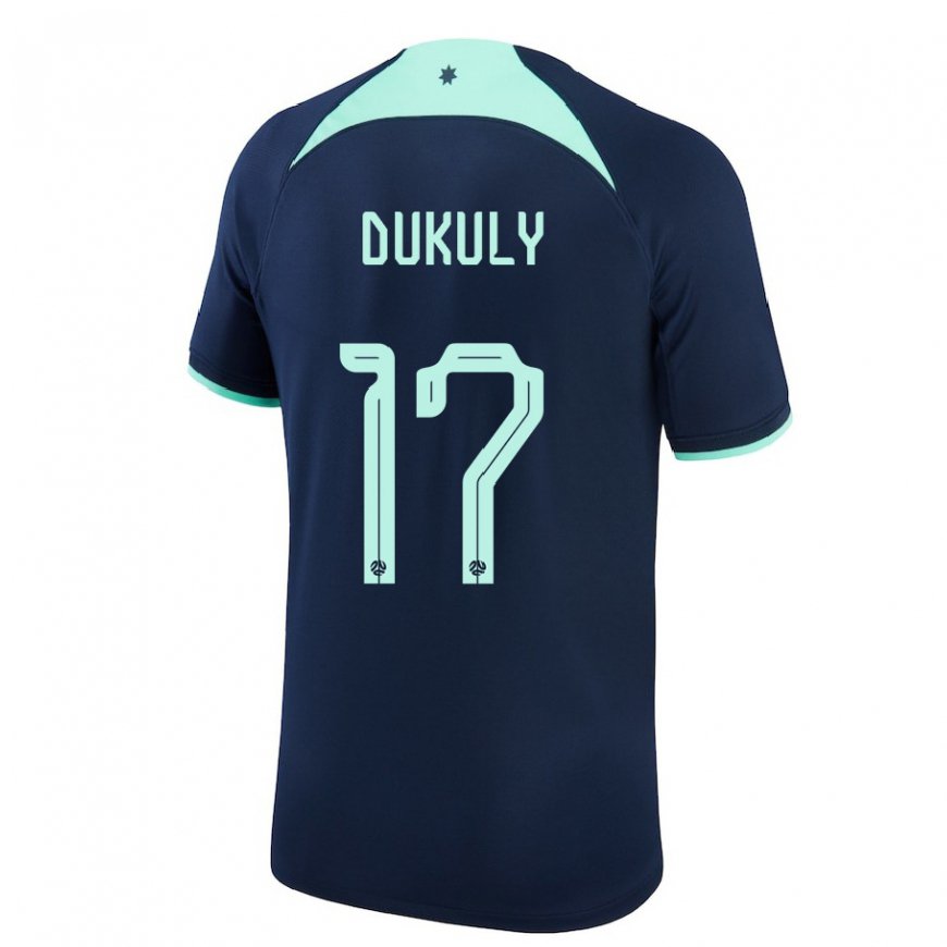 Kandiny Damen Australische Yaya Dukuly #17 Dunkelblau Auswärtstrikot Trikot 22-24 T-shirt