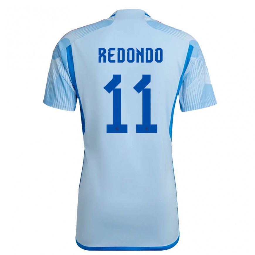 Kandiny Damen Spanische Alba Redondo #11 Himmelblau Auswärtstrikot Trikot 22-24 T-shirt