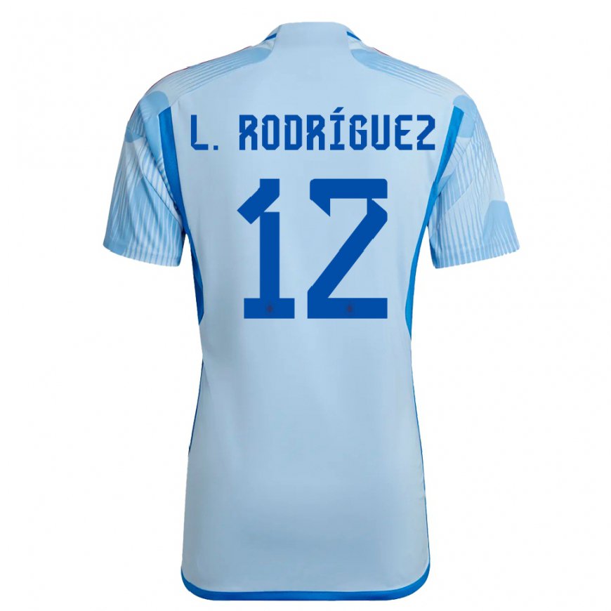 Kandiny Damen Spanische Lucia Rodriguez #12 Himmelblau Auswärtstrikot Trikot 22-24 T-shirt