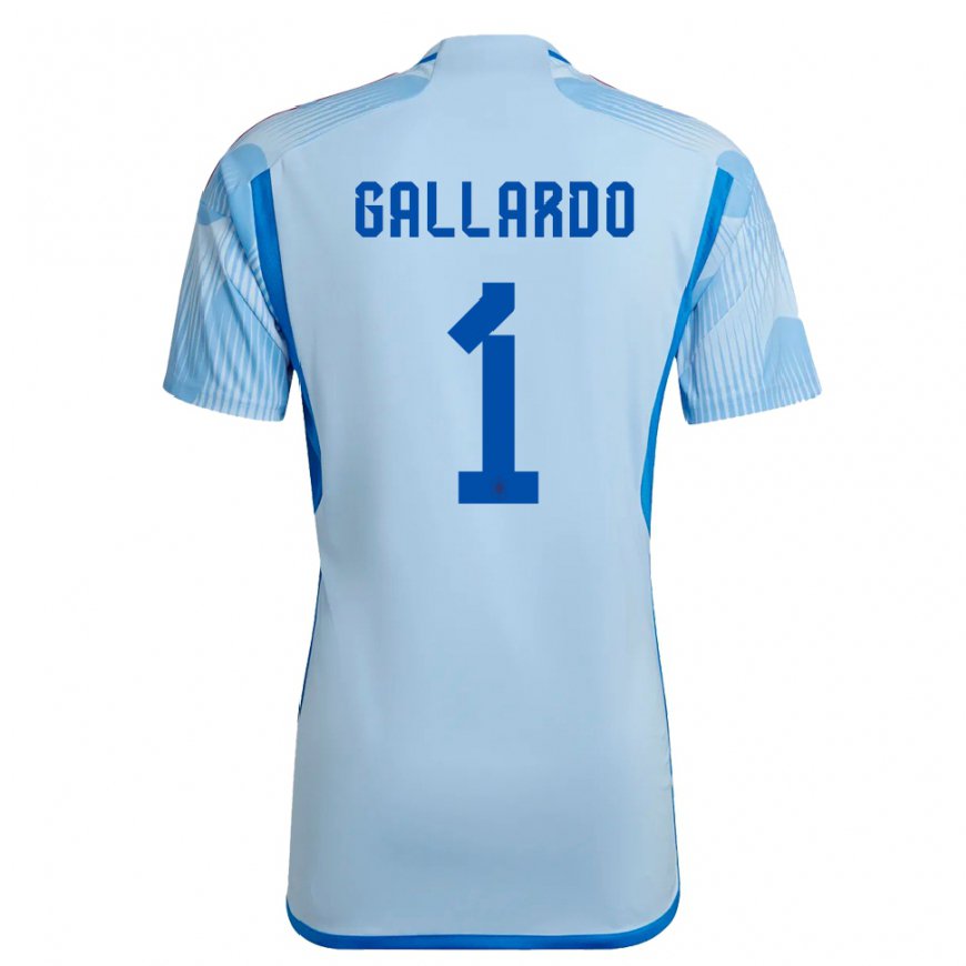 Kandiny Damen Spanische Dolores Gallardo #1 Himmelblau Auswärtstrikot Trikot 22-24 T-shirt