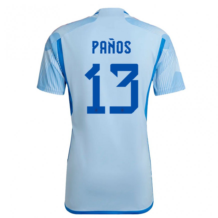 Kandiny Damen Spanische Sandra Panos #13 Himmelblau Auswärtstrikot Trikot 22-24 T-shirt