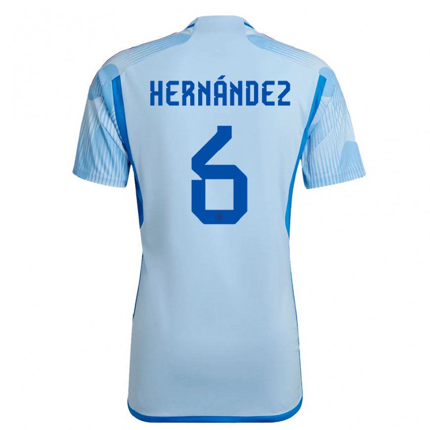 Kandiny Damen Spanische Gerard Hernandez #6 Himmelblau Auswärtstrikot Trikot 22-24 T-shirt