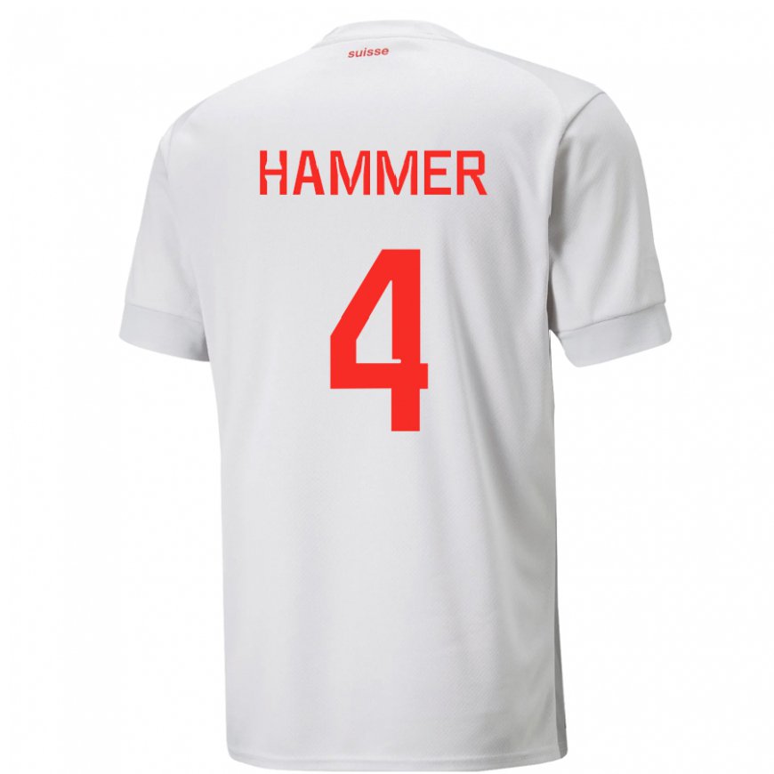 Kandiny Damen Schweizer Pascal Hammer #4 Weiß Auswärtstrikot Trikot 22-24 T-shirt