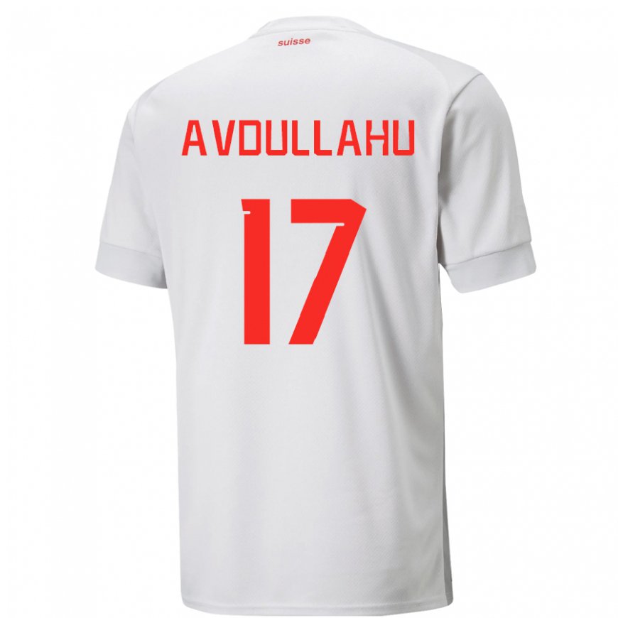 Kandiny Damen Schweizer Leon Avdullahu #17 Weiß Auswärtstrikot Trikot 22-24 T-shirt