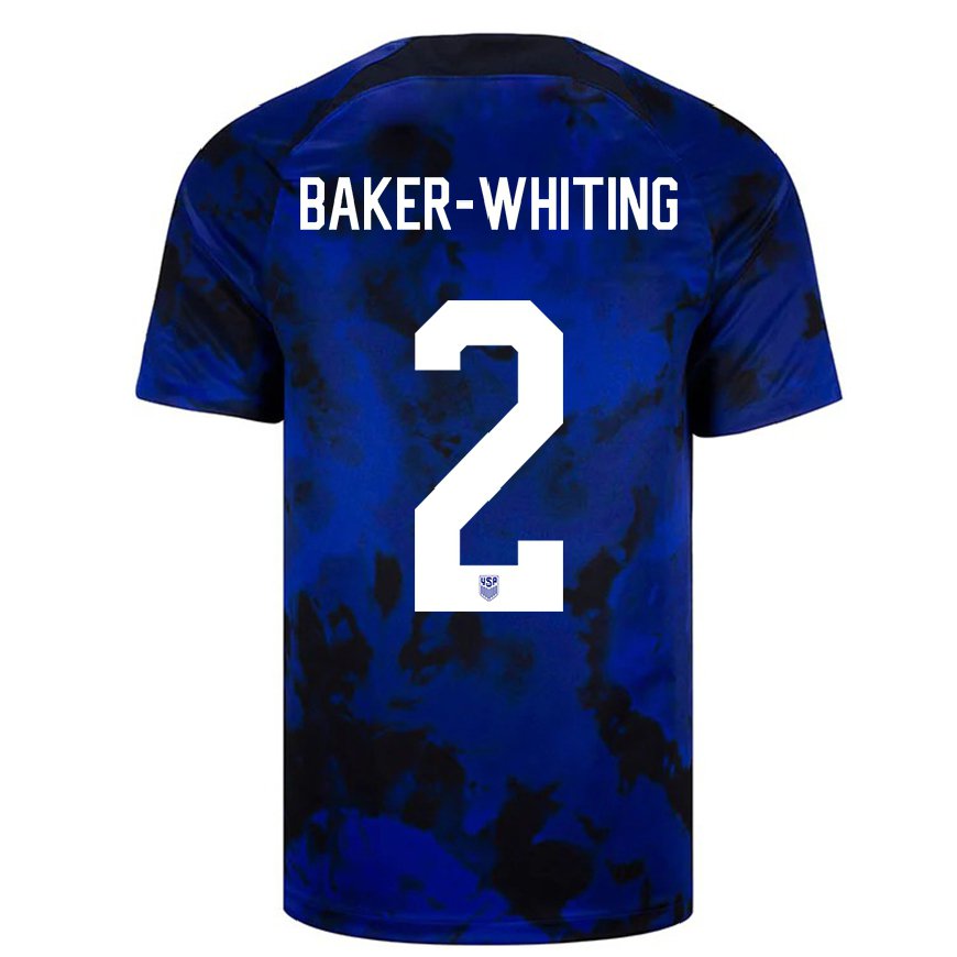 Kandiny Damen Us-amerikanische Reed Baker Whiting #2 Königsblau Auswärtstrikot Trikot 22-24 T-shirt