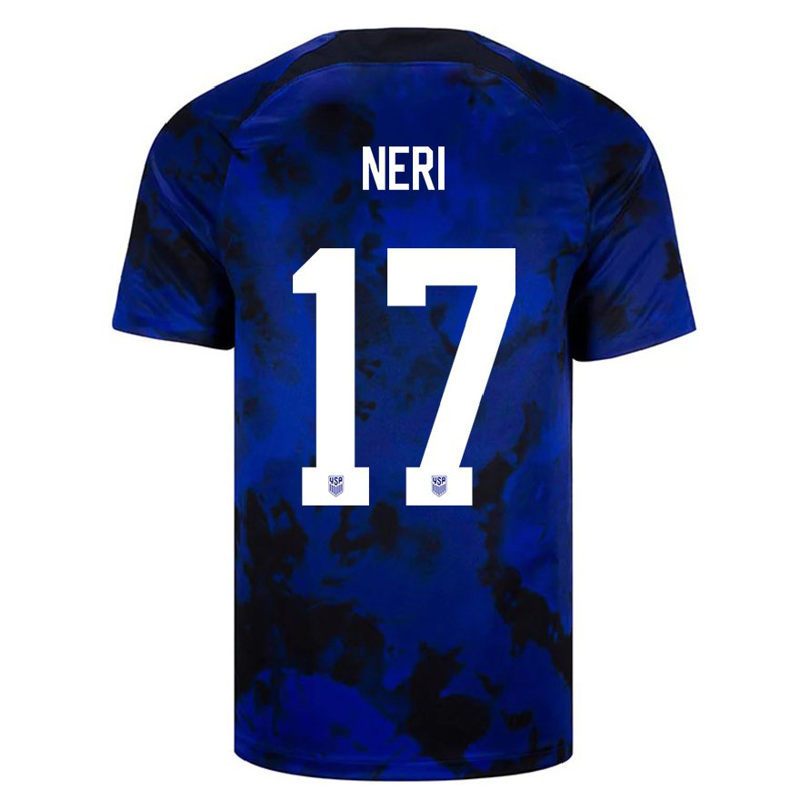 Kandiny Damen Us-amerikanische Rodrigo Neri #17 Königsblau Auswärtstrikot Trikot 22-24 T-shirt