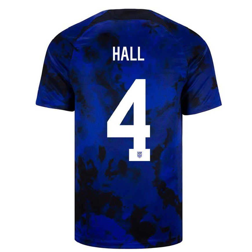Kandiny Damen Us-amerikanische Tyler Hall #4 Königsblau Auswärtstrikot Trikot 22-24 T-shirt