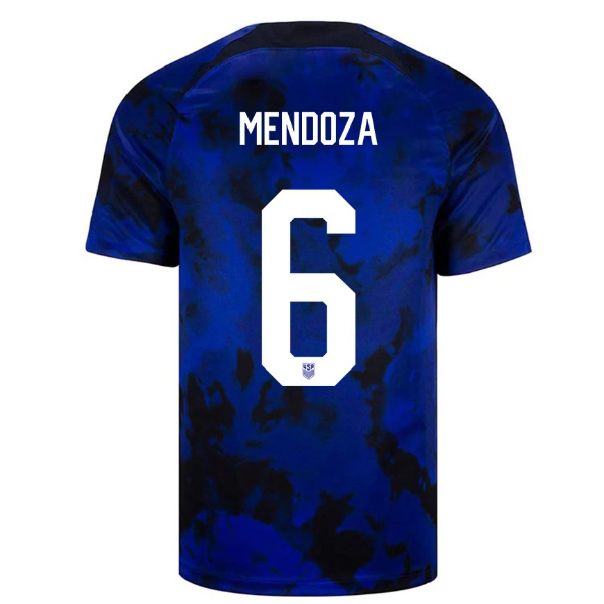 Kandiny Damen Us-amerikanische Edwyn Mendoza #6 Königsblau Auswärtstrikot Trikot 22-24 T-shirt