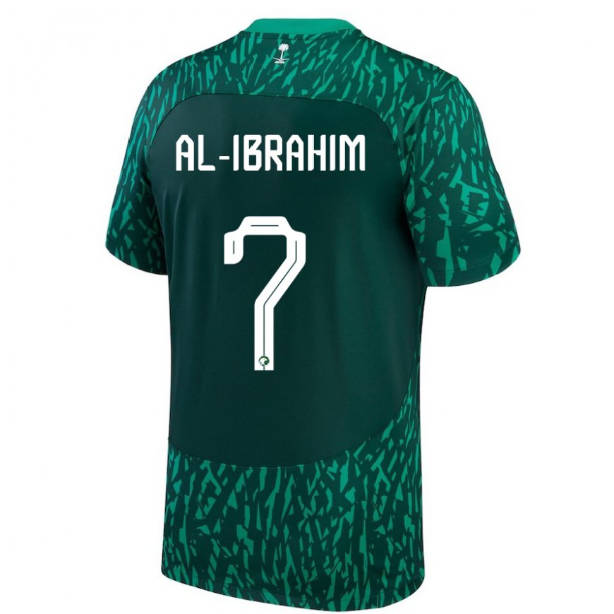 Kandiny Damen Saudi-arabische Noura Al Ibrahim #7 Dunkelgrün Auswärtstrikot Trikot 22-24 T-shirt