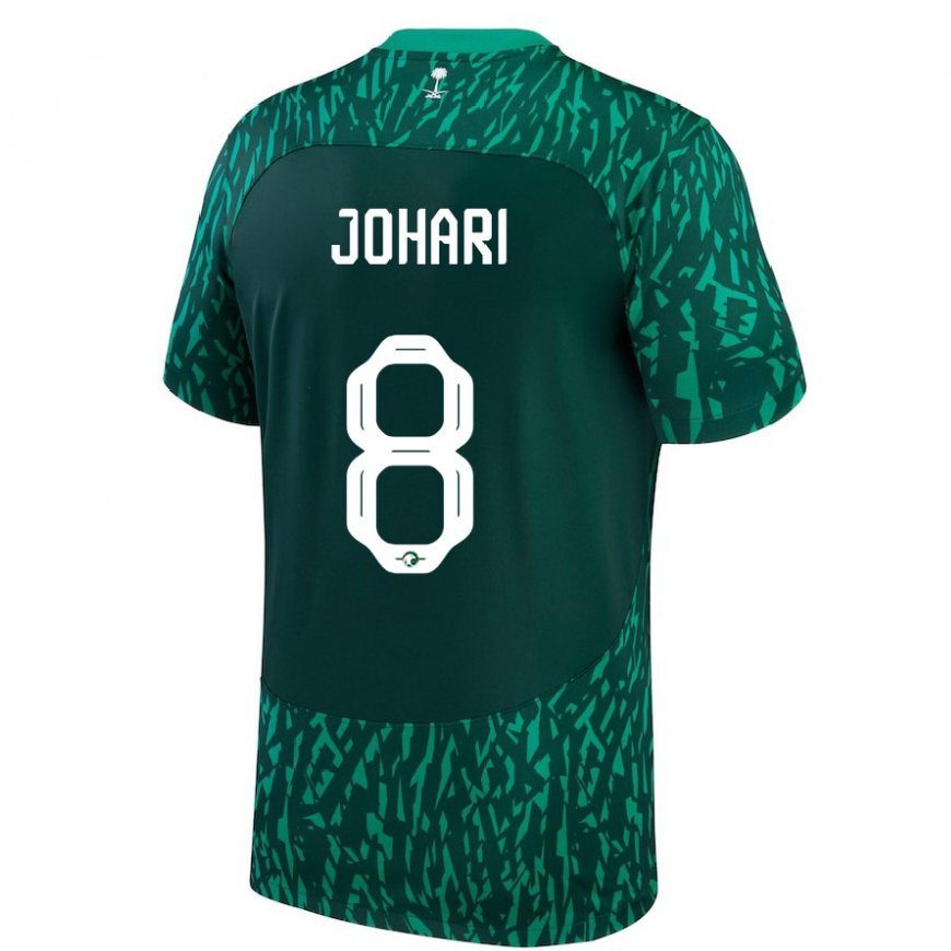 Kandiny Damen Saudi-arabische Layan Johari #8 Dunkelgrün Auswärtstrikot Trikot 22-24 T-shirt