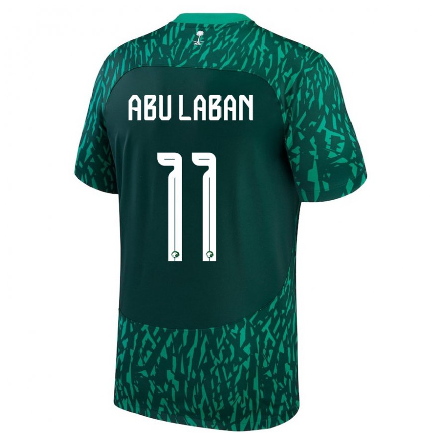 Kandiny Damen Saudi-arabische Dalia Abu Laban #11 Dunkelgrün Auswärtstrikot Trikot 22-24 T-shirt