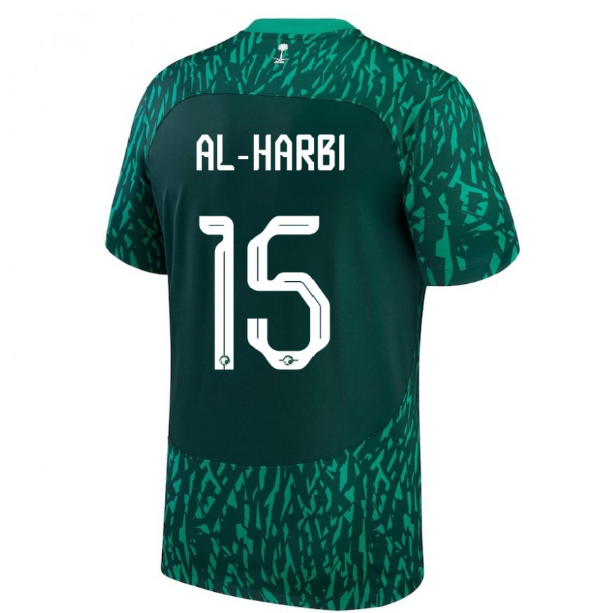 Kandiny Damen Saudi-arabische Mashael Al Harbi #15 Dunkelgrün Auswärtstrikot Trikot 22-24 T-shirt