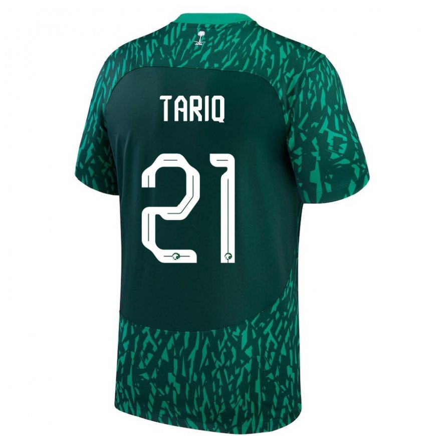 Kandiny Damen Saudi-arabische Juri Tariq #21 Dunkelgrün Auswärtstrikot Trikot 22-24 T-shirt