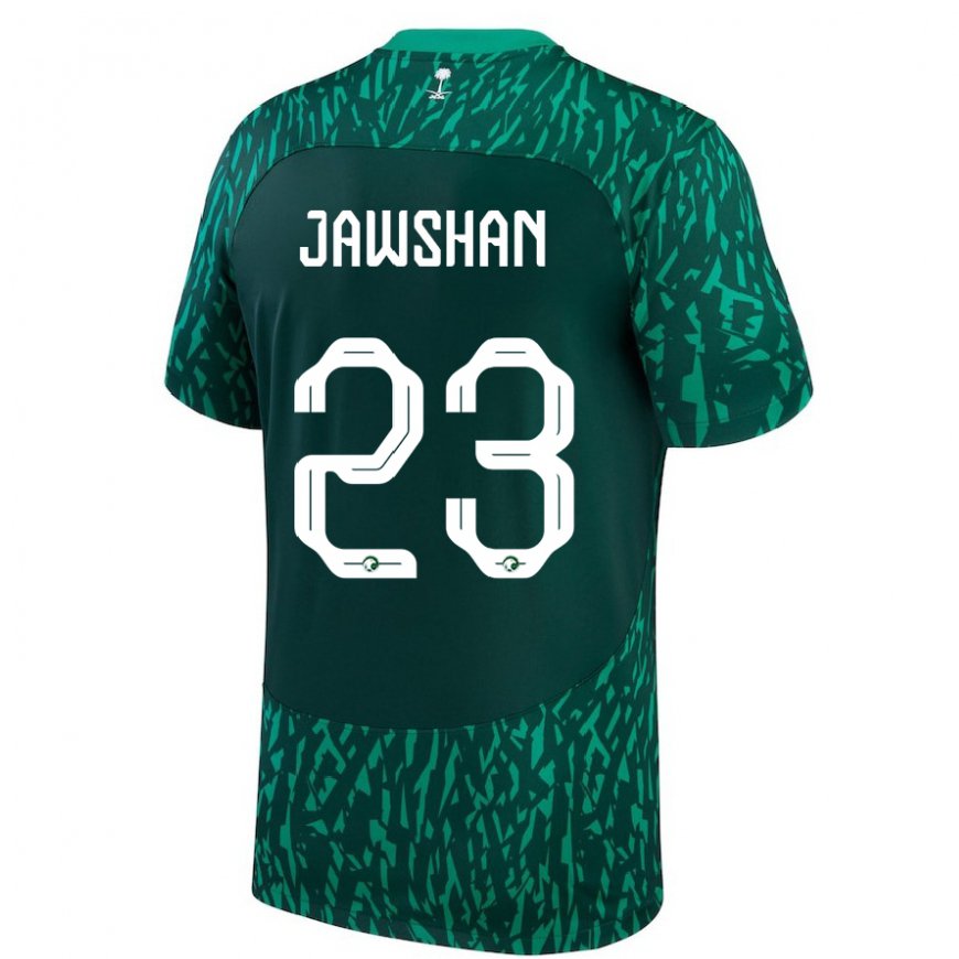 Kandiny Damen Saudi-arabische Yazeed Jawshan #23 Dunkelgrün Auswärtstrikot Trikot 22-24 T-shirt