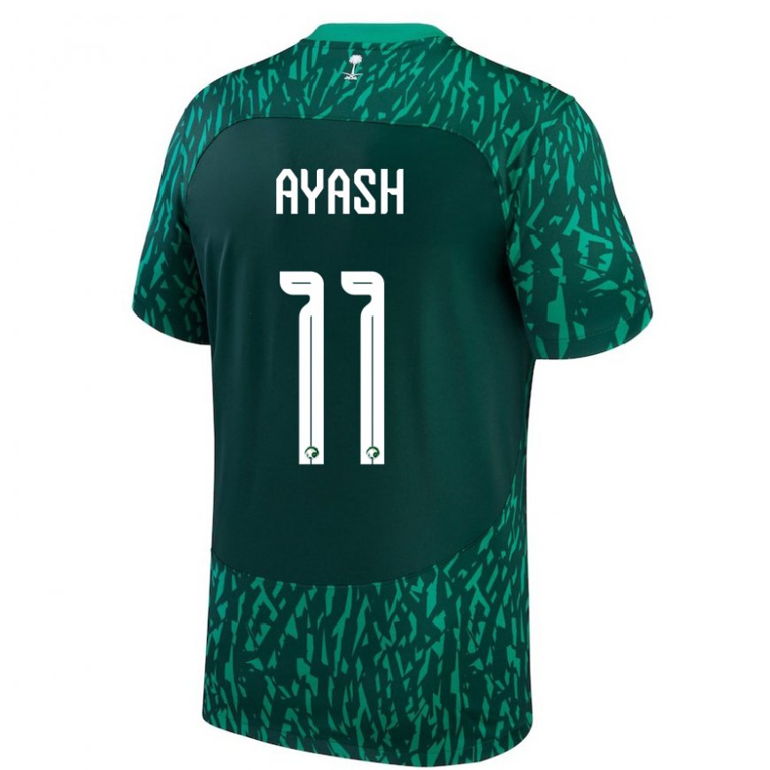 Kandiny Damen Saudi-arabische Ziyad Ayash #11 Dunkelgrün Auswärtstrikot Trikot 22-24 T-shirt