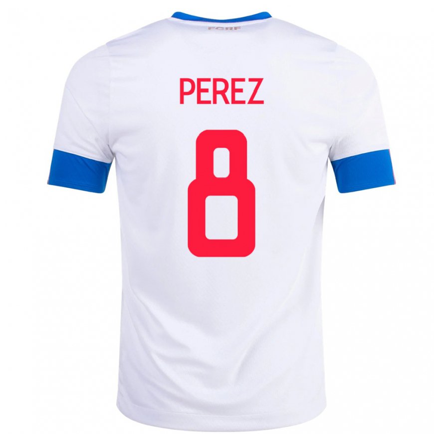 Kandiny Damen Costa-ricanische Creichel Perez #8 Weiß Auswärtstrikot Trikot 22-24 T-shirt