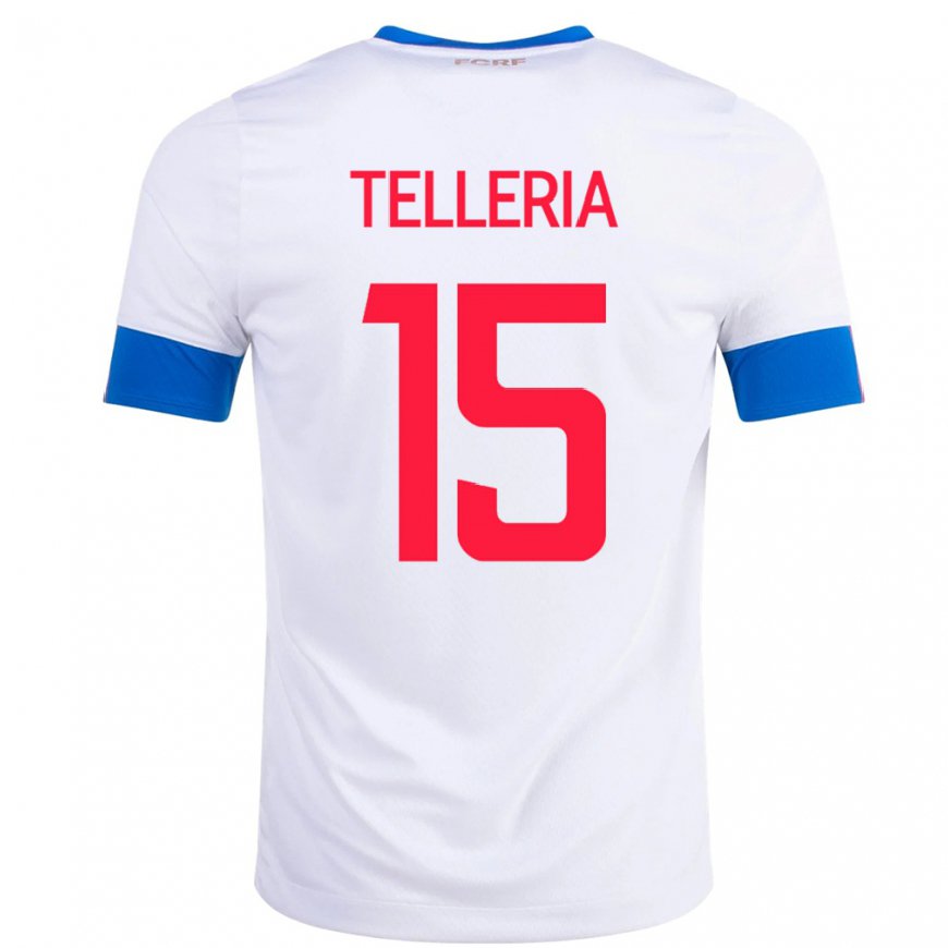 Kandiny Damen Costa-ricanische Jostin Telleria #15 Weiß Auswärtstrikot Trikot 22-24 T-shirt