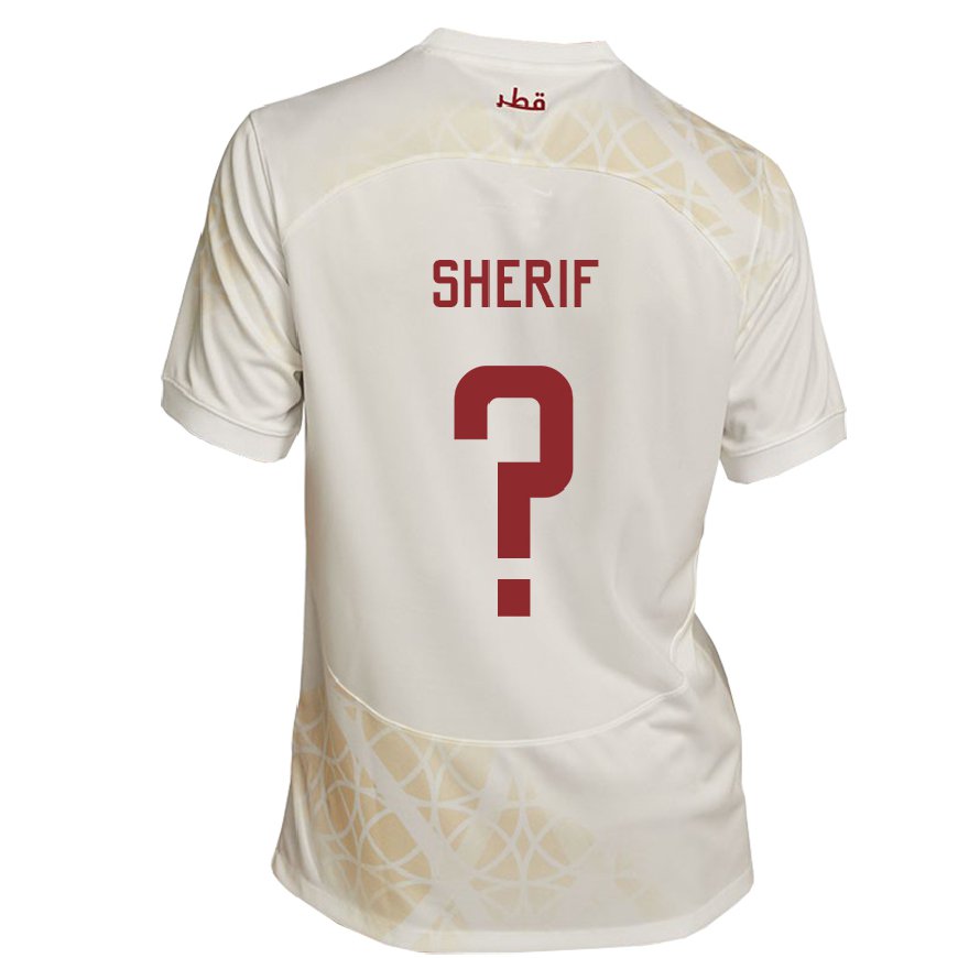 Kandiny Damen Katarische Marwan Sherif #0 Goldbeige Auswärtstrikot Trikot 22-24 T-shirt