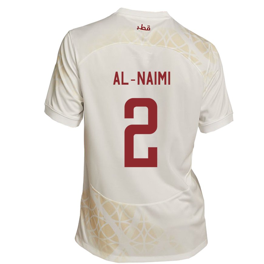 Kandiny Damen Katarische Amna Al Naimi #2 Goldbeige Auswärtstrikot Trikot 22-24 T-shirt