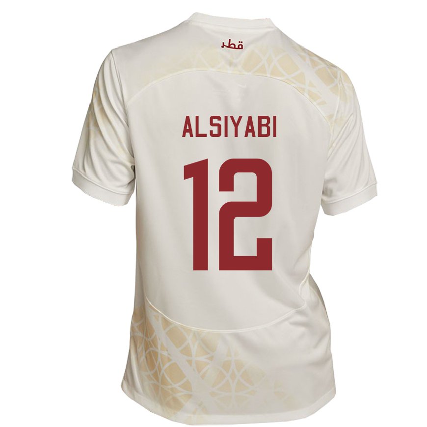 Kandiny Damen Katarische Shaima Alsiyabi #12 Goldbeige Auswärtstrikot Trikot 22-24 T-shirt