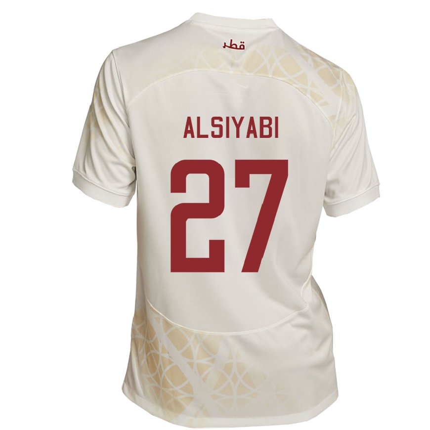 Kandiny Damen Katarische Nasra Alsiyabi #27 Goldbeige Auswärtstrikot Trikot 22-24 T-shirt