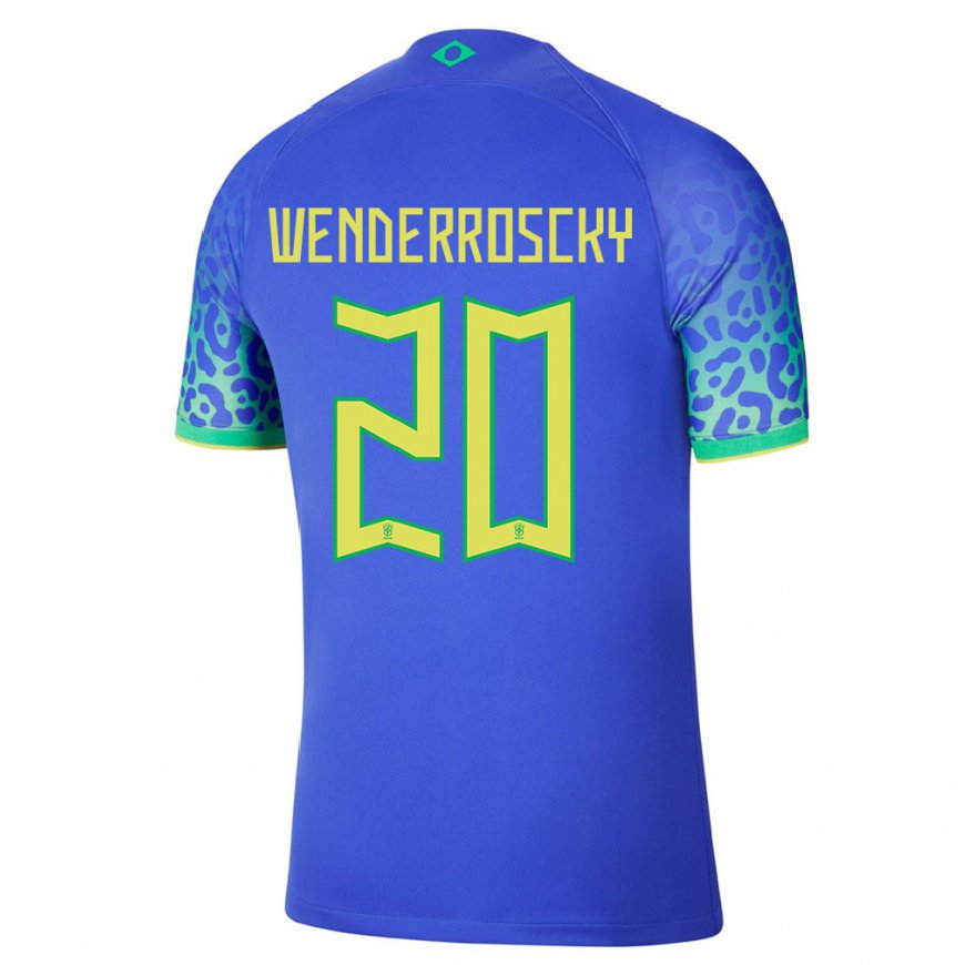 Kandiny Damen Brasilianische Arthur Wenderroscky #20 Blau Auswärtstrikot Trikot 22-24 T-shirt