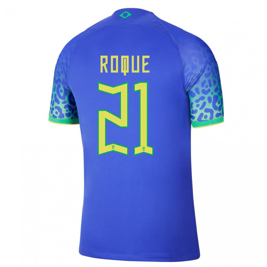 Kandiny Damen Brasilianische Vitor Roque #21 Blau Auswärtstrikot Trikot 22-24 T-shirt