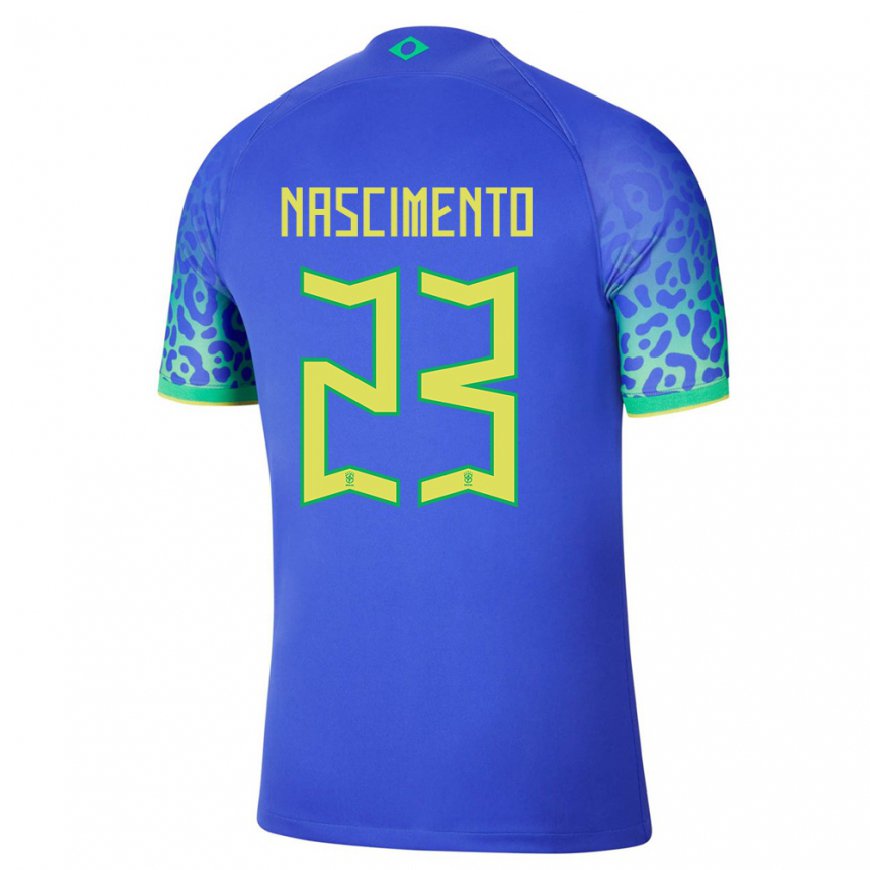Kandiny Damen Brasilianische Matheus Nascimento #23 Blau Auswärtstrikot Trikot 22-24 T-shirt