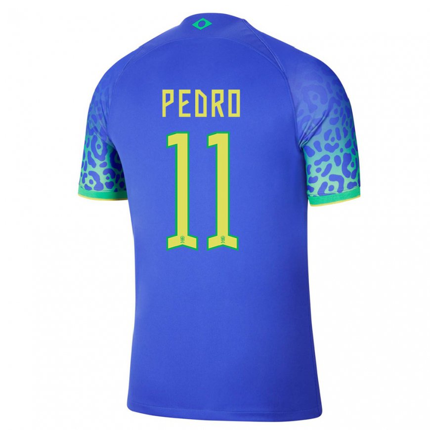 Kandiny Damen Brasilianische Pedro #11 Blau Auswärtstrikot Trikot 22-24 T-shirt