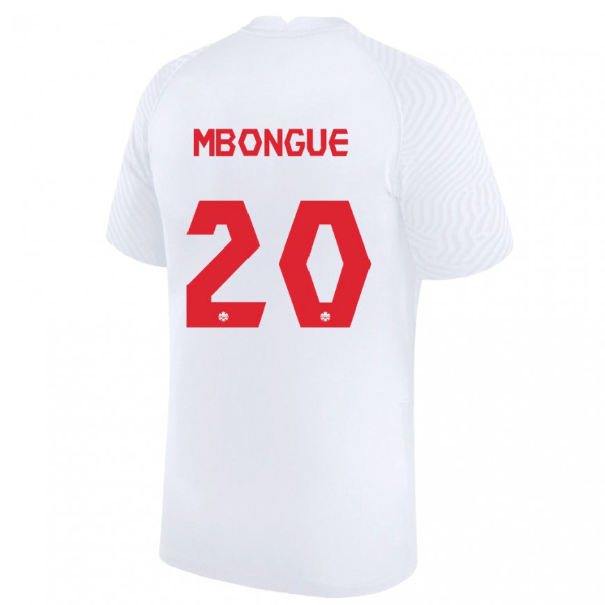 Kandiny Damen Kanadische Hugo Mbongue #20 Weiß Auswärtstrikot Trikot 22-24 T-shirt