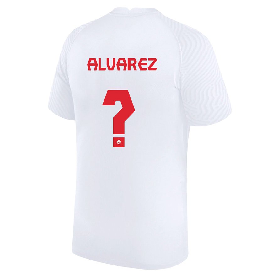 Kandiny Damen Kanadische Jordan Alvarez #0 Weiß Auswärtstrikot Trikot 22-24 T-shirt