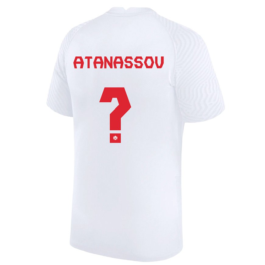 Kandiny Damen Kanadische Georgi Atanassov #0 Weiß Auswärtstrikot Trikot 22-24 T-shirt