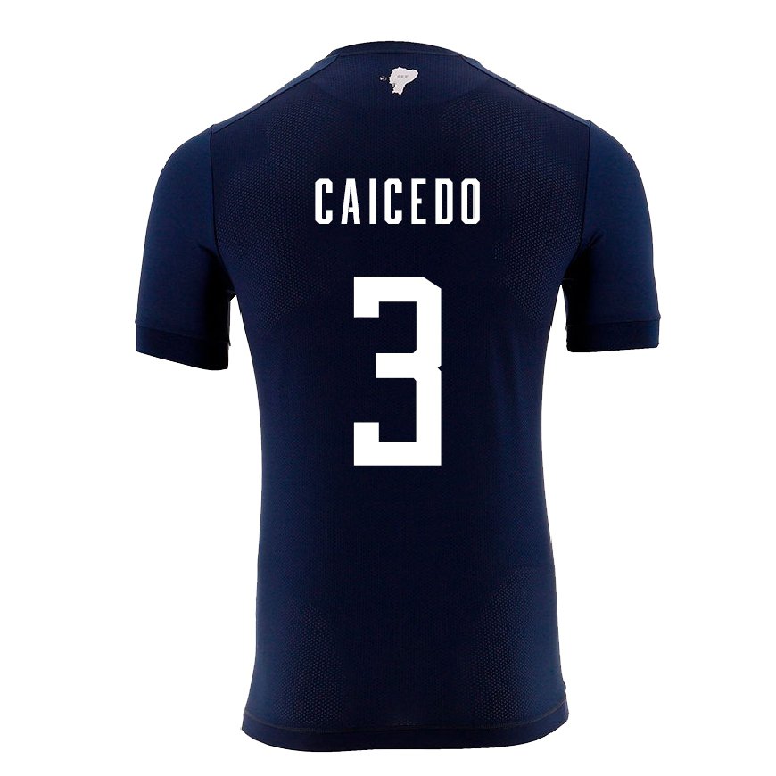 Kandiny Damen Ecuadorianische Jessy Caicedo #3 Marineblau Auswärtstrikot Trikot 22-24 T-shirt