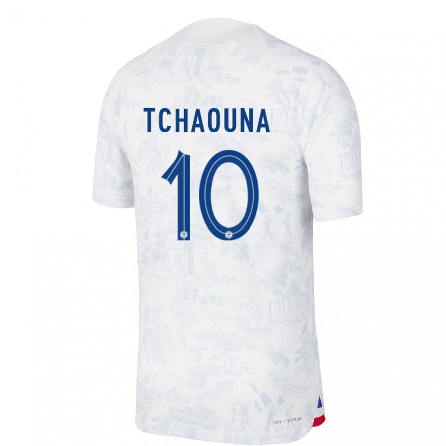 Kandiny Damen Französische Loum Tchaouna #10 Weiß Blau Auswärtstrikot Trikot 22-24 T-shirt