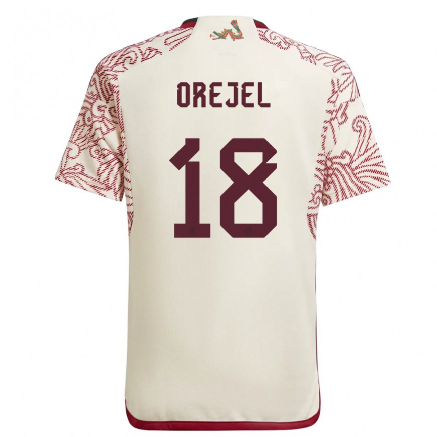 Kandiny Damen Mexikanische Jocelyn Orejel #18 Wunder Weiß Rot Auswärtstrikot Trikot 22-24 T-shirt