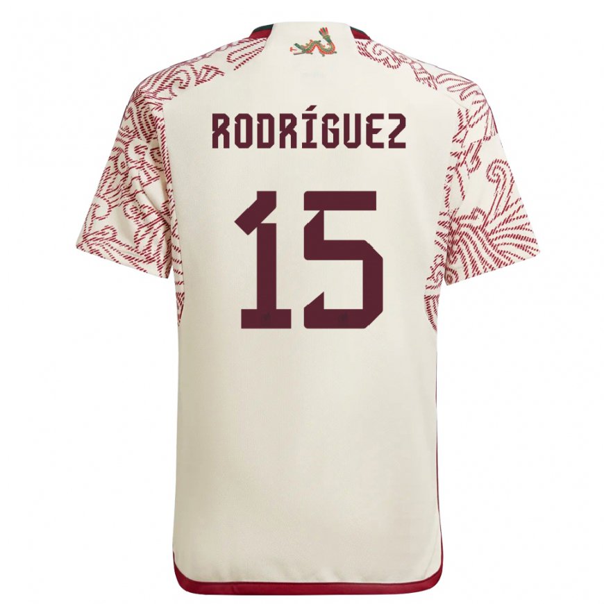 Kandiny Damen Mexikanische Jorge Rodriguez #15 Wunder Weiß Rot Auswärtstrikot Trikot 22-24 T-shirt