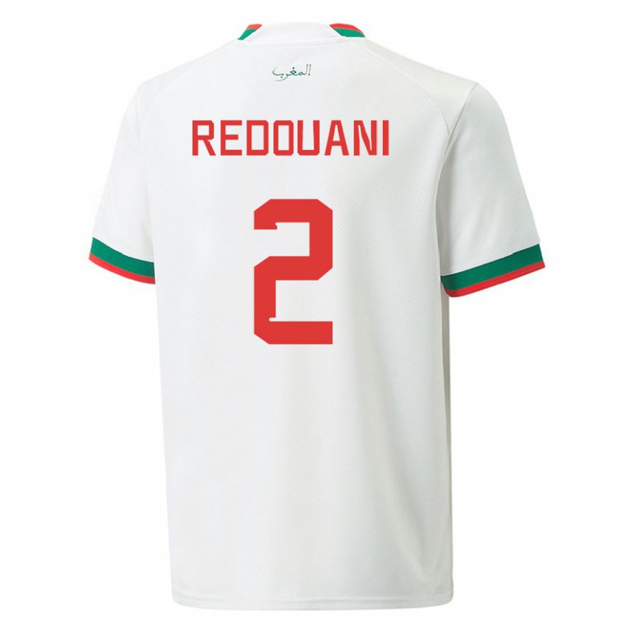 Kandiny Damen Marokkanische Zineb Redouani #2 Weiß Auswärtstrikot Trikot 22-24 T-shirt