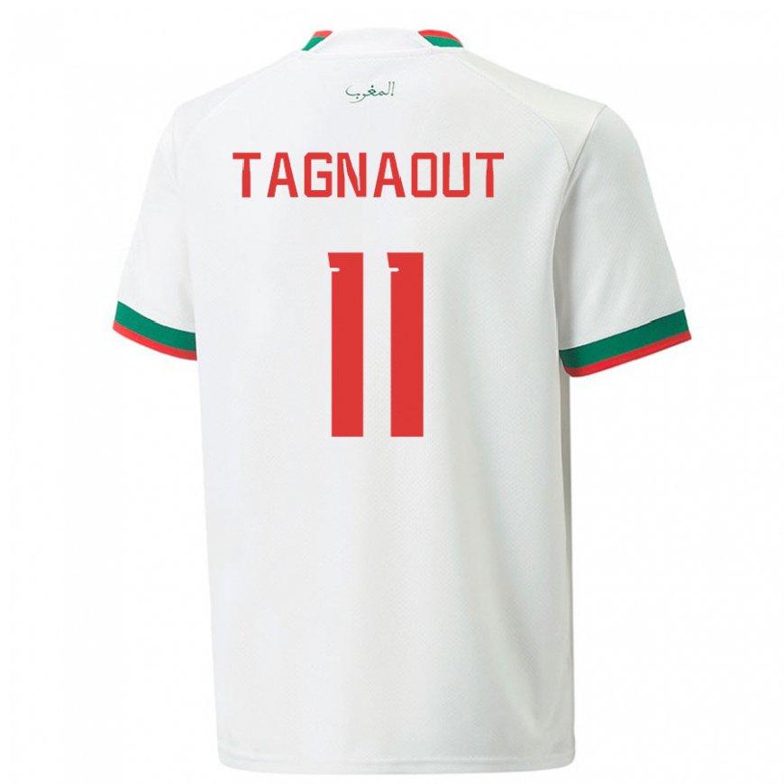 Kandiny Damen Marokkanische Fatima Tagnaout #11 Weiß Auswärtstrikot Trikot 22-24 T-shirt