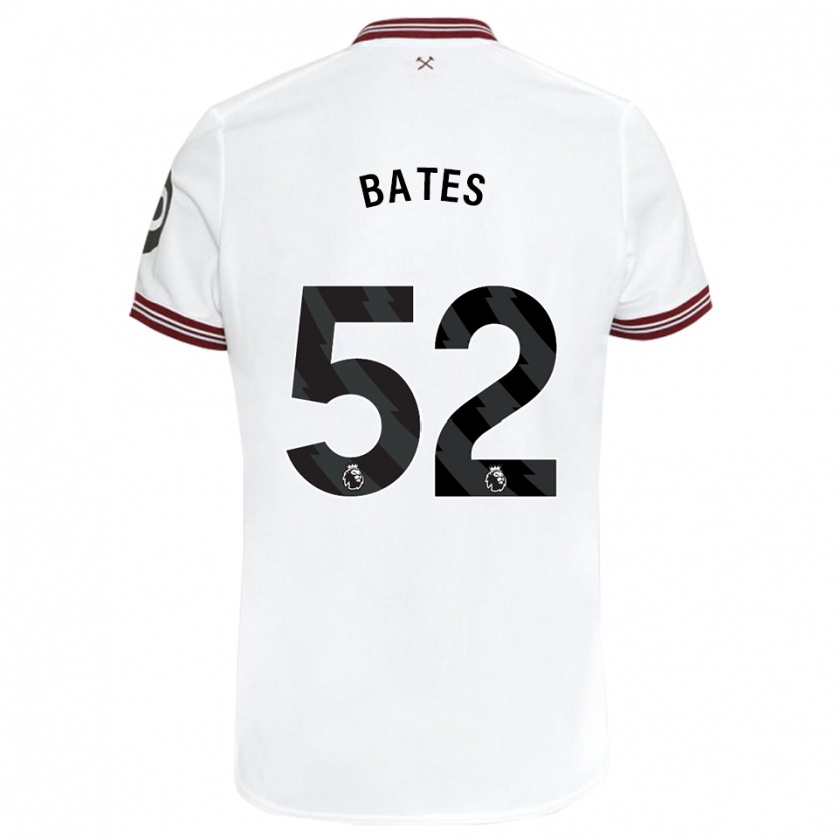 Kandiny Kinder Billy Bates #52 Weiß Auswärtstrikot Trikot 2023/24 T-Shirt