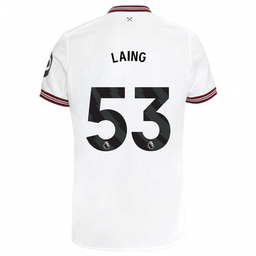 Kandiny Kinder Levi Laing #53 Weiß Auswärtstrikot Trikot 2023/24 T-Shirt