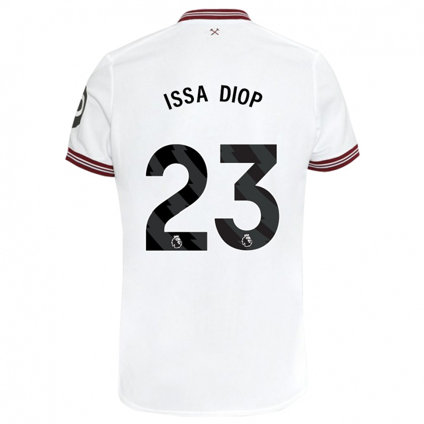 Kandiny Kinder Issa Diop #23 Weiß Auswärtstrikot Trikot 2023/24 T-Shirt