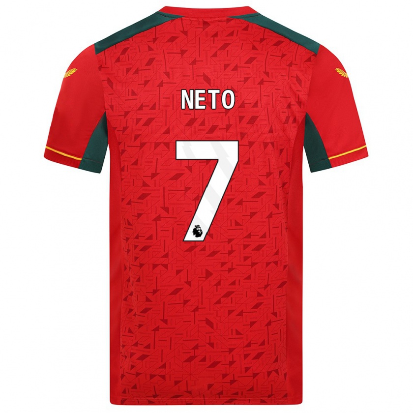 Kandiny Kinder Pedro Neto #7 Rot Auswärtstrikot Trikot 2023/24 T-Shirt